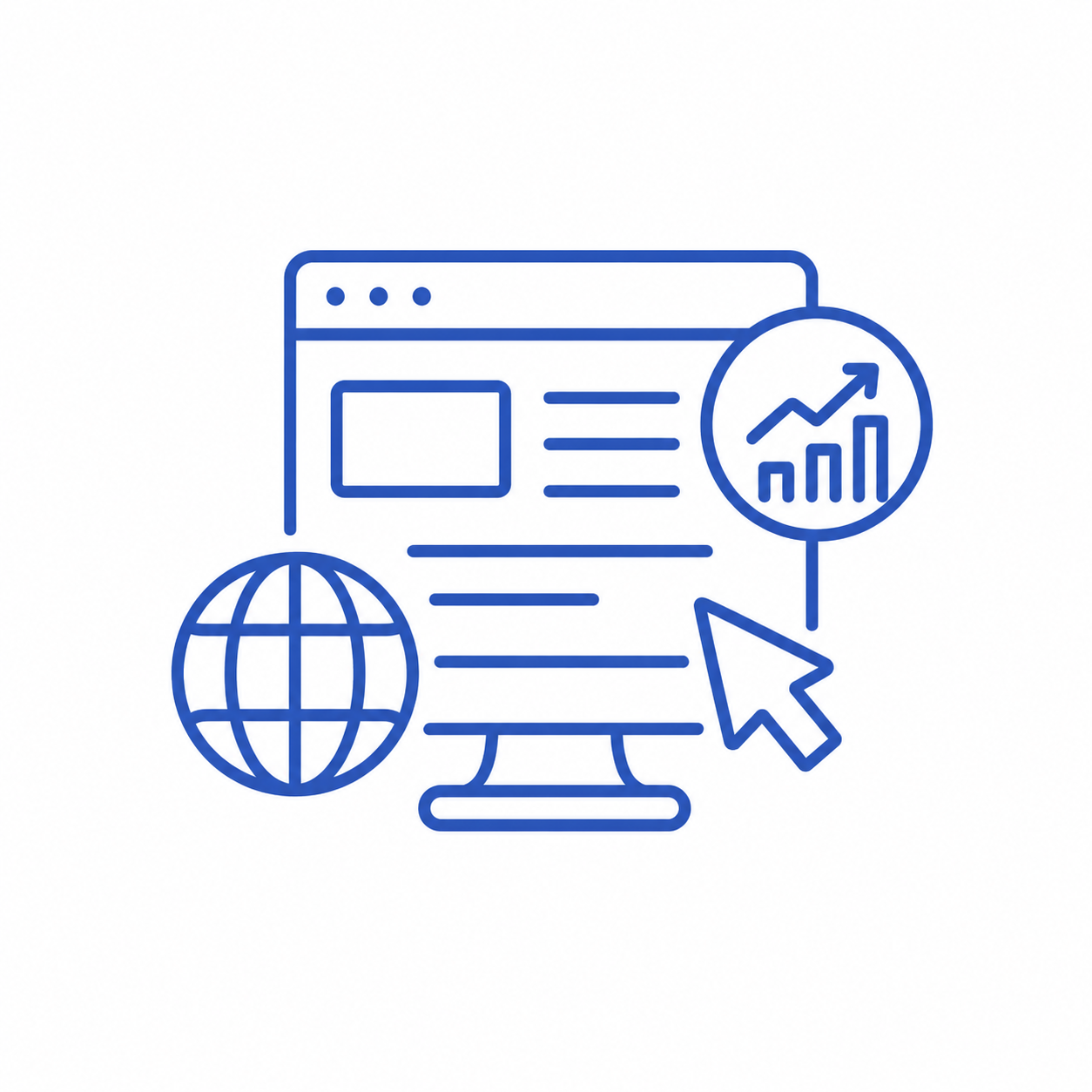 Icona servizi web e visibilità online